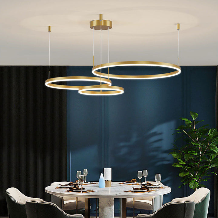 FalkenStil Ceiling lamps Elegante LED-Ring Pendelleuchte in Schwarz/Gold/Kaffee