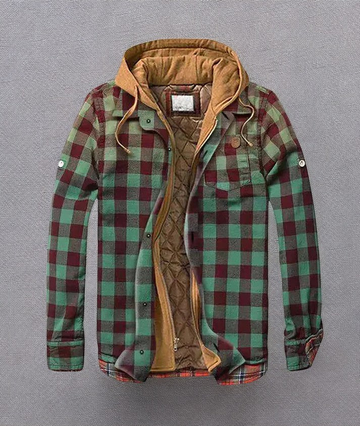 Highland Check - Premium Kapuzenjacke Karo