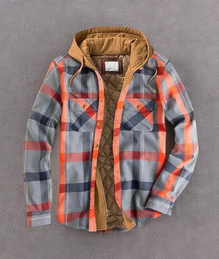 Highland Check - Premium Kapuzenjacke Karo