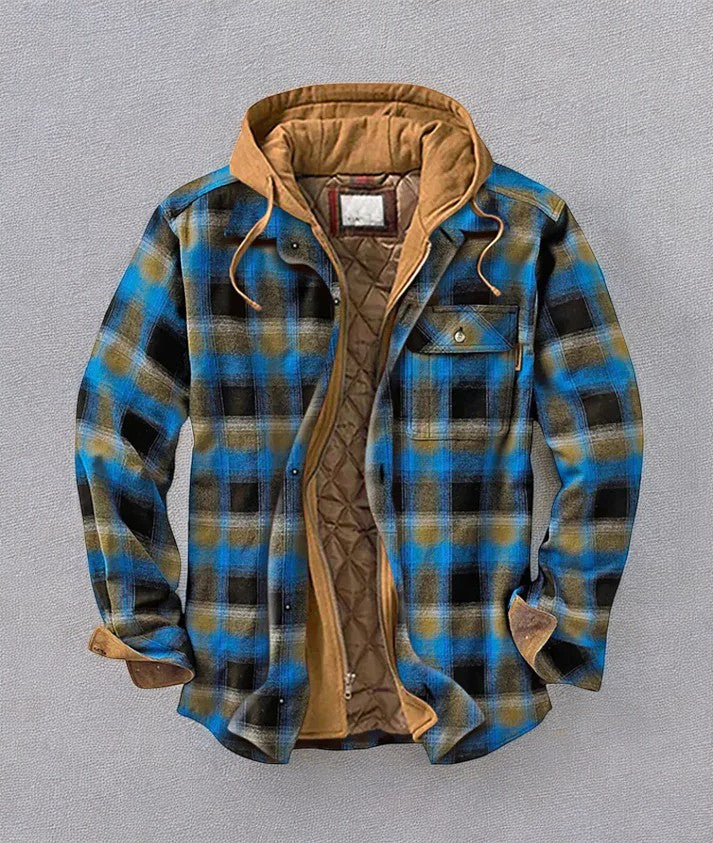 Highland Check - Premium Kapuzenjacke Karo