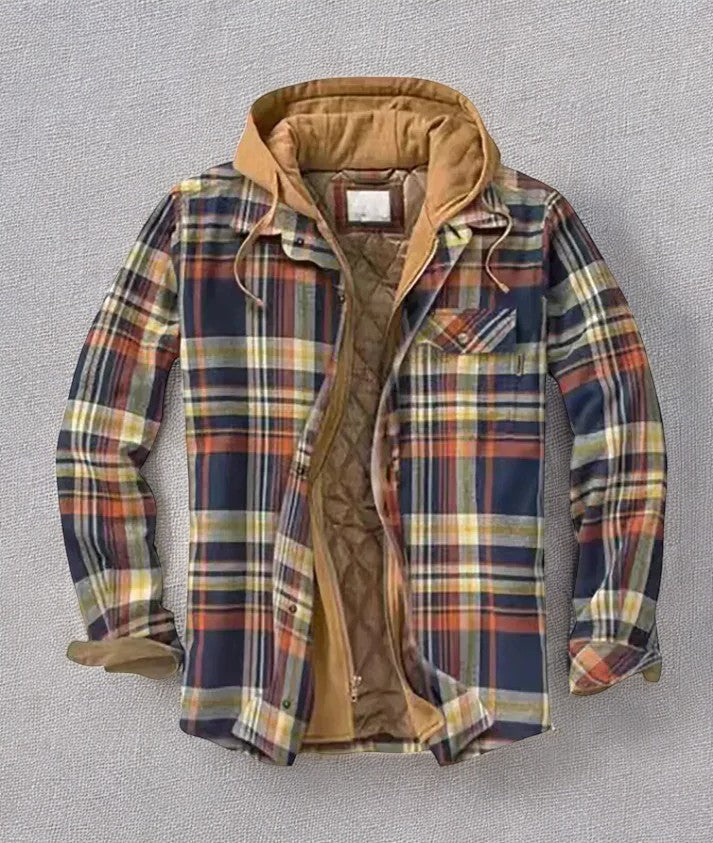 Highland Check - Premium Kapuzenjacke Karo