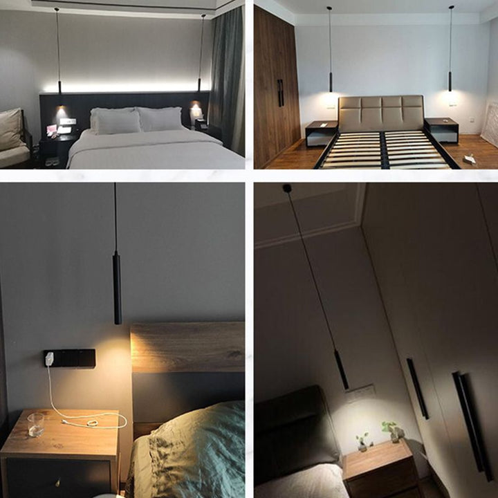 FalkenStil Ceiling lamps Elegante LED Pendelleuchte in Schwarz für Wohn- und Schlafzimmer