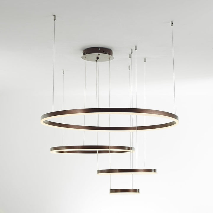 FalkenStil Ceiling lamps Elegante LED-Ring Pendelleuchte in Schwarz/Gold/Kaffee