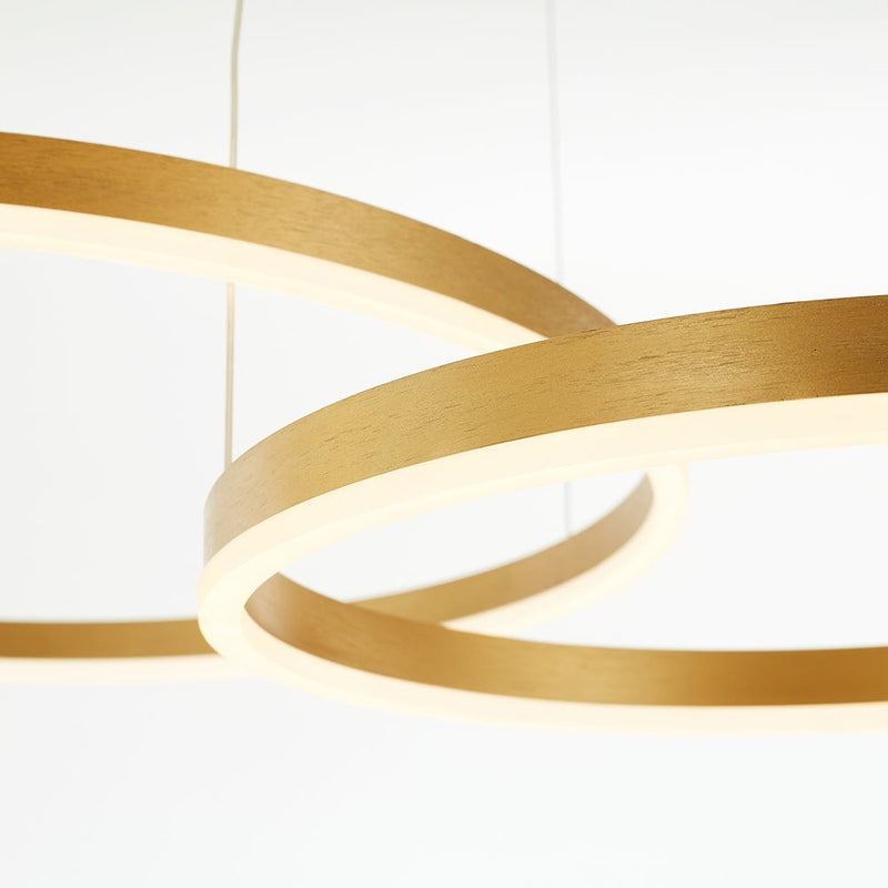 FalkenStil Ceiling lamps Elegante LED-Ring Pendelleuchte in Schwarz/Gold/Kaffee