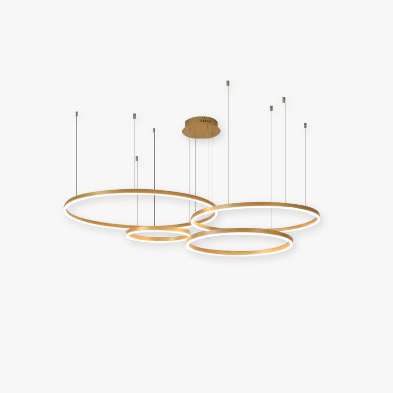 FalkenStil Ceiling lamps Elegante LED-Ring Pendelleuchte in Schwarz/Gold/Kaffee