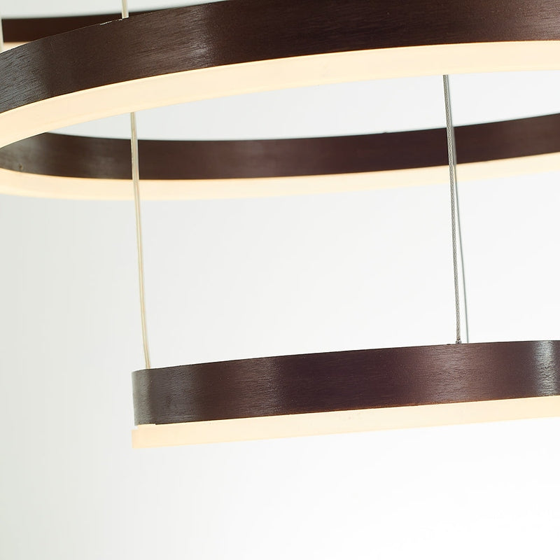 FalkenStil Ceiling lamps Elegante LED-Ring Pendelleuchte in Schwarz/Gold/Kaffee