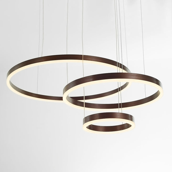 FalkenStil Ceiling lamps Elegante LED-Ring Pendelleuchte in Schwarz/Gold/Kaffee