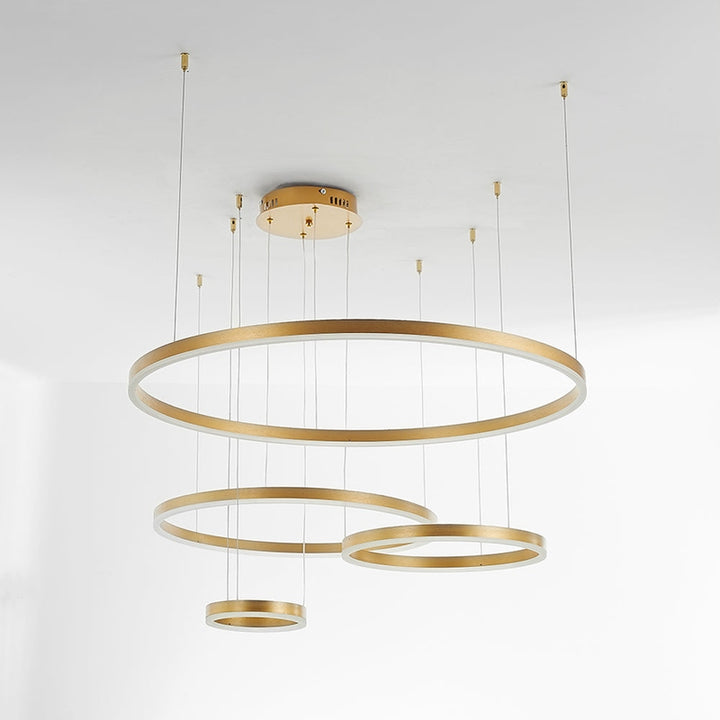 FalkenStil Ceiling lamps Elegante LED-Ring Pendelleuchte in Schwarz/Gold/Kaffee