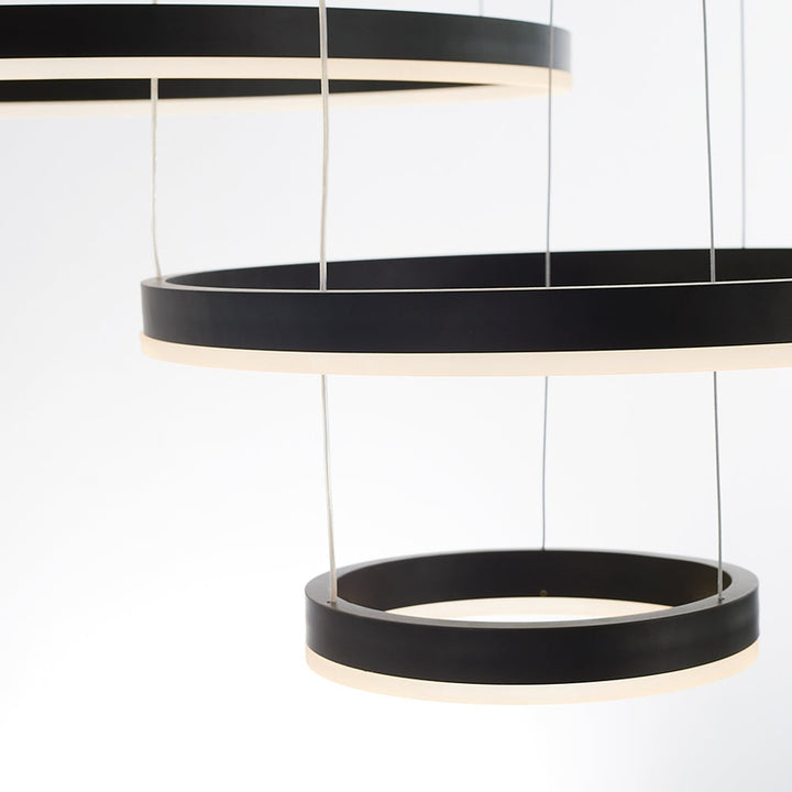 FalkenStil Ceiling lamps Elegante LED-Ring Pendelleuchte in Schwarz/Gold/Kaffee