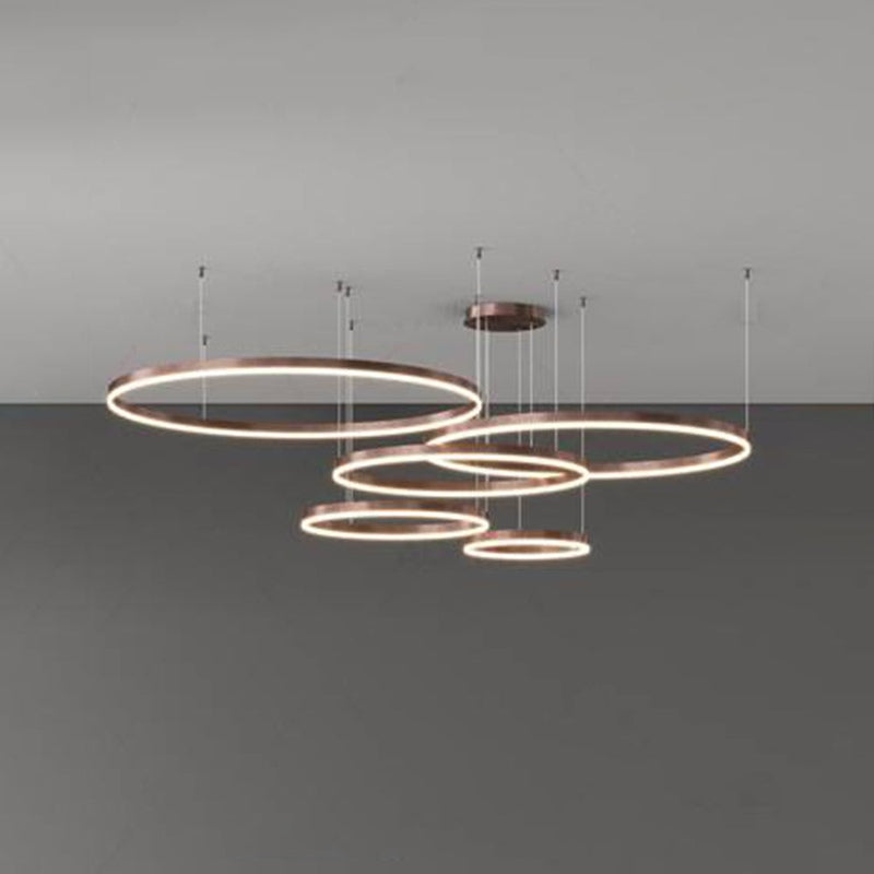 FalkenStil Ceiling lamps Elegante LED-Ring Pendelleuchte in Schwarz/Gold/Kaffee