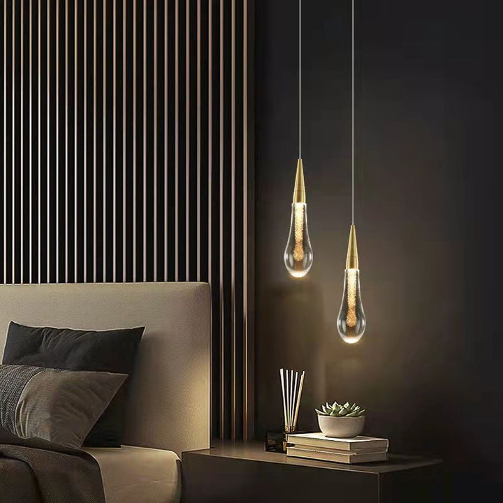 FalkenStil Ceiling lamps Elegante Tropfenpendelleuchte aus Glas für Schlafzimmer und Esszimmer