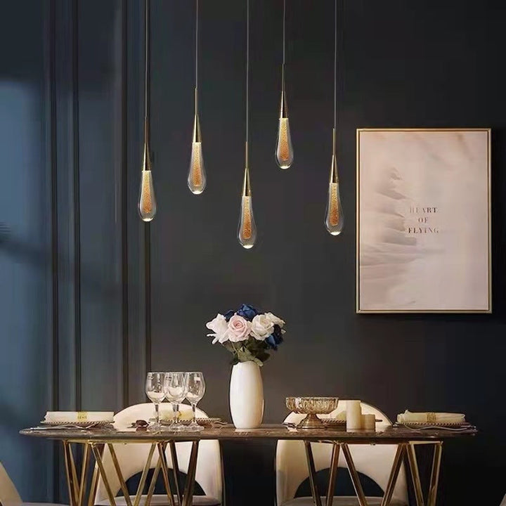 FalkenStil Ceiling lamps Elegante Tropfenpendelleuchte aus Glas für Schlafzimmer und Esszimmer