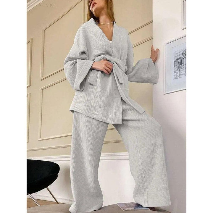 FalkenStil DEA050 Nedasa Kimono – Pyjama aus 100 % Baumwolle