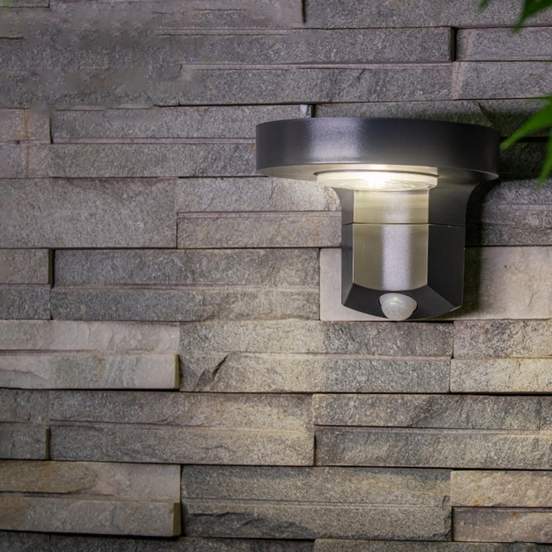 FalkenStil Outdoor Wall Lamp EcoLight Runde Solar Wandleuchte – Modern und umweltfreundlich für Garten & Terrasse