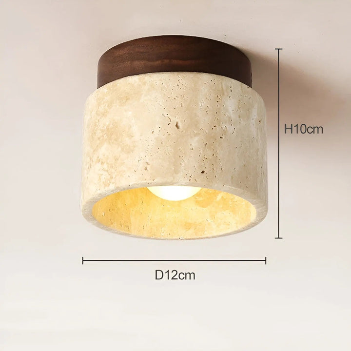 FalkenStil VLP126 LumiStone Glow - Wabi Sabi Geel Marmer Japanse Plafondlamp