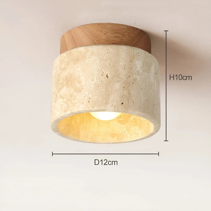 FalkenStil VLP126 LumiStone Glow - Wabi Sabi Geel Marmer Japanse Plafondlamp