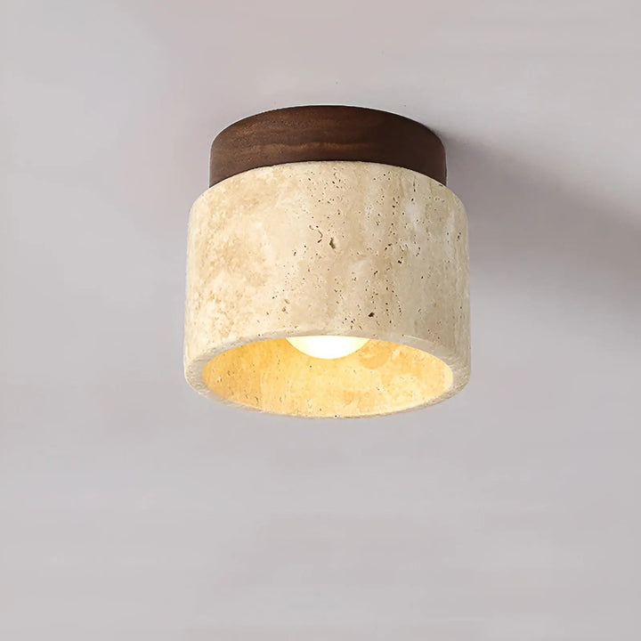 FalkenStil VLP126 LumiStone Glow - Wabi Sabi Geel Marmer Japanse Plafondlamp