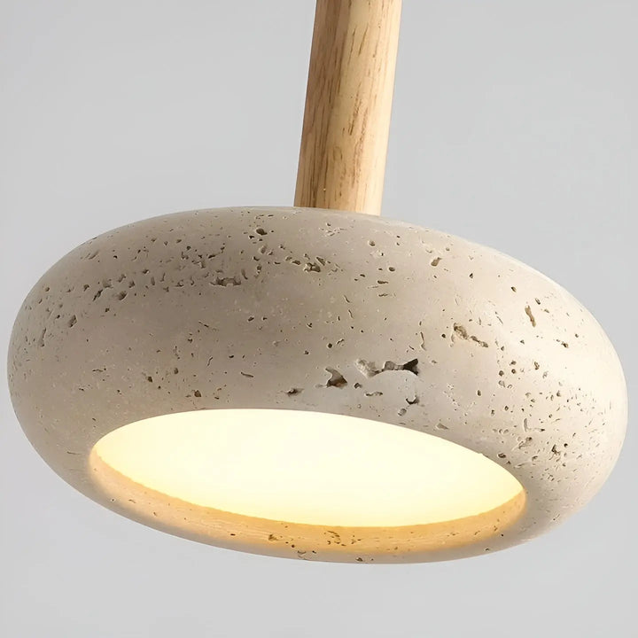 FalkenStil VLP128 HaloStone Glow - LED Retro Stone Wabi Sabi Japanse Plafondlamp - Travertijn hanglamp